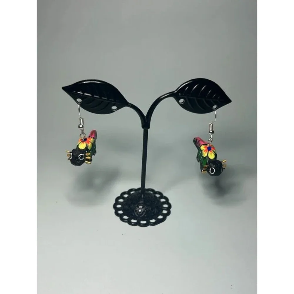 Handmade Alebrije Animal Earrings – Colorful Mexican Folk Art Jewelry